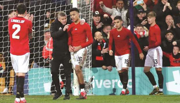 Manchester United have struggled for form this season under manager Ole Gunnar Solskjaer (second left) having dropped to fifth place in the Premier League. (Reuters)