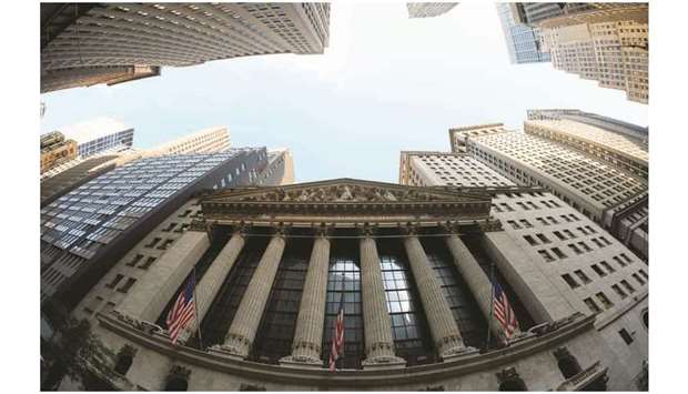 An external view of the New York Stock Exchange. US stocks face a greater-than-usual risk of a sell-off this year, with investors overconfident in an economic resurgence, according to Vanguard Groupu2019s investment-strategy chief.