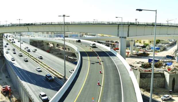 The second flyover bridge Ashghal opened at Umm Lekhba Interchange on Sabah Al Ahmad Corridor