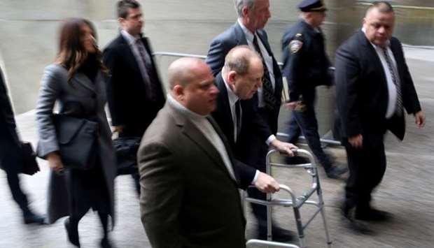 Film producer Harvey Weinstein arrives for the first day of a sexual assault trial in the Manhattan borough of New York City