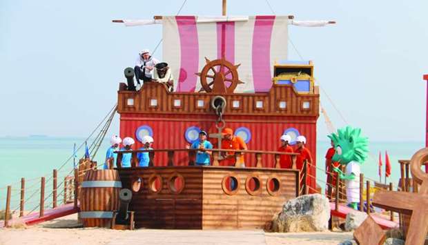 During the shooting of a segment of Al-Tahadi programme's fourth season.