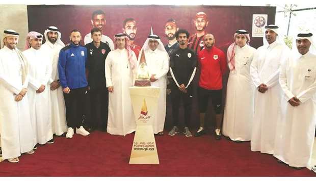 The Trophy Tour of 2020 Qatar Cup was launched Tuesday at Al Bidda Tower in the presence of QFA vice-president Saud Abdulaziz al-Mohannadi, Board member Ahmed Abdulaziz al-Boenain, players and other officials.