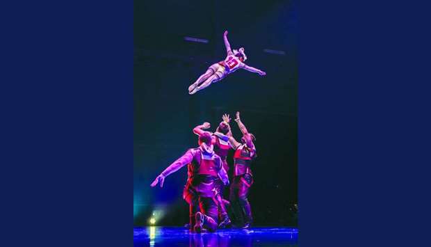 Cirque du Soleil artists present a show