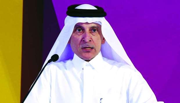 Qatar Airways Group Chief Executive and Secretary-General of QNTC, HE Akbar al-Baker speaking at the official launch of of the fourth edition of the 'Shop Qatar' festival in Doha on Tuesday.