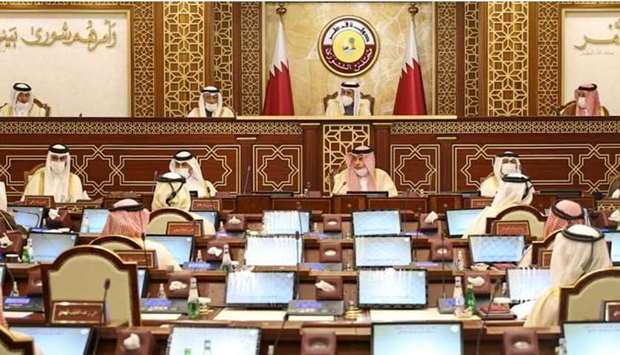 The Shura Council being held under the chairmanship of HE the Speaker Ahmed bin Abdullah bin Zaid Al Mahmoud