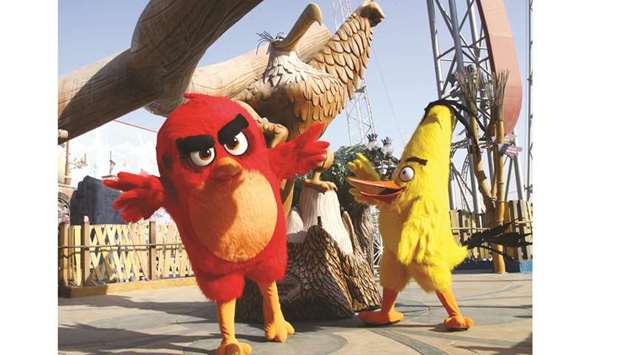 Angry Bird mascots entertain guests at the Angry Bird theme park at Doha Festival City.  PICTURES: Jayan Orma