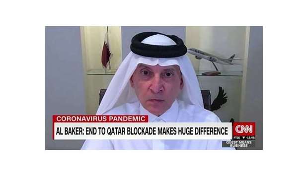 HE al-Baker during the interview with CNN's Richard Quest.rnrn