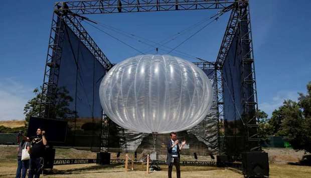 A Google Project Loon internet balloon is seen at the Google I/O 2016 developers conference in Mountain View, California May 19, 2016. REUTERS