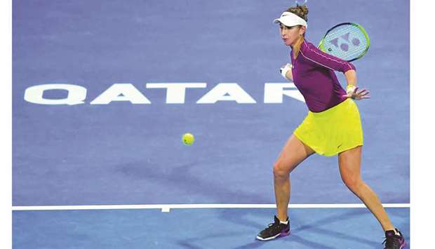In this February 26, 2020, picture, Belinda Bencic of Switzerland is in action during the Qatar Total Open. PICTURE: Noushad Thekkayil
