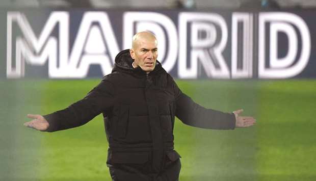Real Madridu2019s French coach Zinedine Zidane. (AFP)