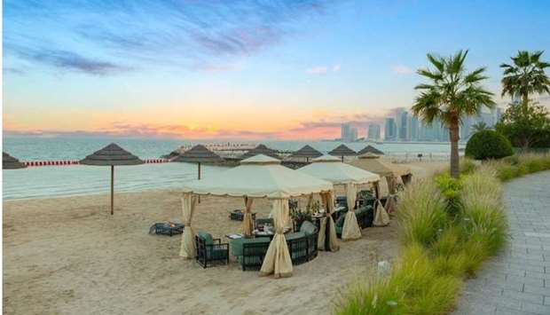 The newly launched St Regis private beach gazebos.