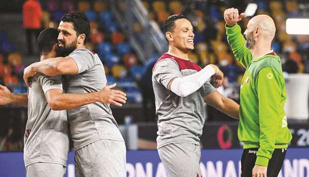 Qatar beat Bahrain in their last main round match on Saturday. PICTURES: Noushad Thekkayil