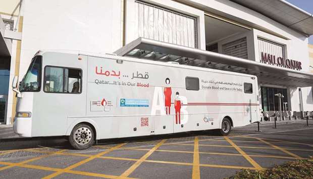 Dedicated mobile trucks deployed at Mall of Qatar for the blood donation campaign.