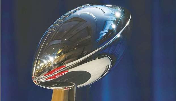 Vince Lombardi Trophy on display during a press conference before Super Bowl LIV at Hilton Downtown in Miami on January 29, 2020. (USA TODAY Sports)