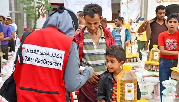 QRCS delivers food parcels to 68,670 beneficiaries in Yemenrnrn