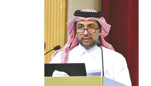 Dr Hassan al-Derham speaks at the event.