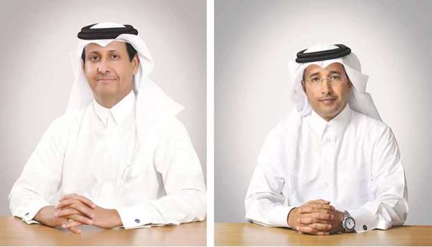 Sheikh Hamad bin Faisal bin Thani al-Thani, Al Khaliji chairman and managing director (left) and Fahad al-Khalifa, Al Khaliji group chief executive.