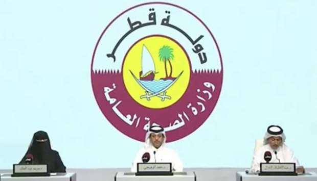 The officials during the news conference on Qatar TV