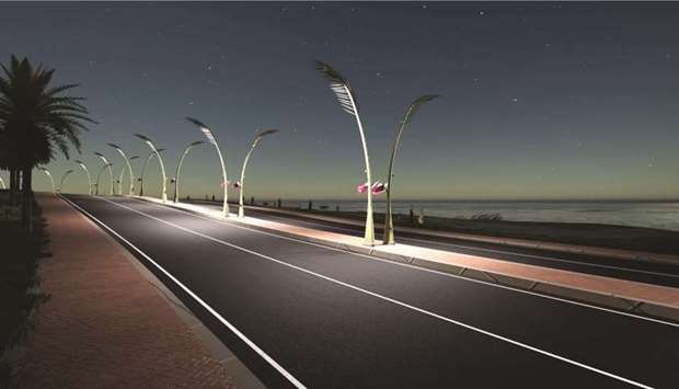 Decorative lighting poles to highlight Qatari identity