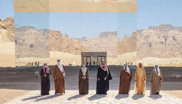 GCC leaders and heads of delegations at their summit in the historic city of Al-Ula in Saudi Arabia.