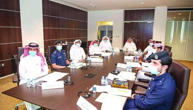 The Qatari delegation during the virtual meeting.