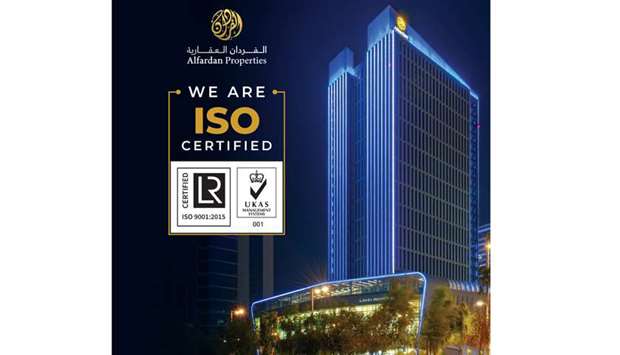 Alfardan Properties has announced the renewal of ISO 9001:2015 certification of its Quality Management System (QMS) following a successful audit by Lloydu2019s Register Quality Assurance.