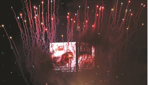 Fireworks are seen as the clock announces the New Year in New York Cityu2019s Times Square.