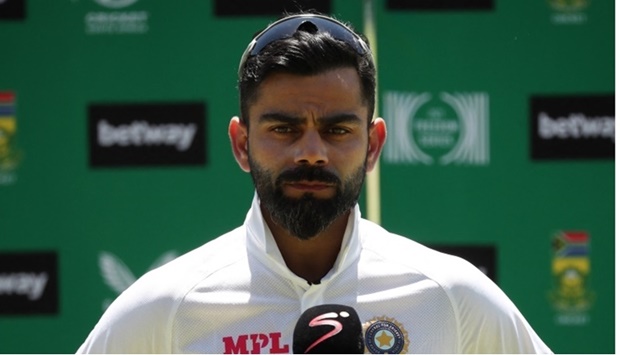 India's captain Virat Kohli speaks after South Africa won the third Test cricket match between South Africa and India at Newlands stadium in Cape Town yesterday.