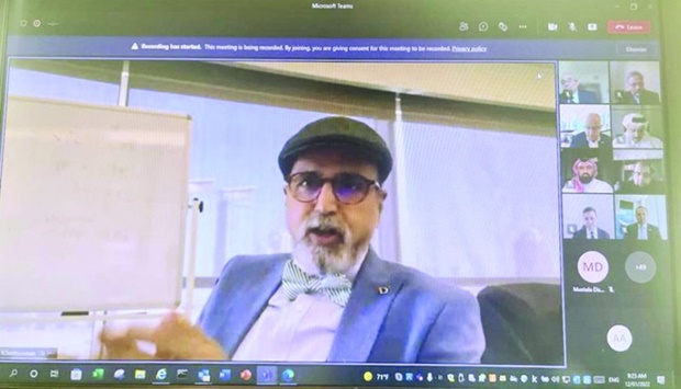 Dr R Seetharaman, CEO of Doha Bank, speaks during the virtual roundtable