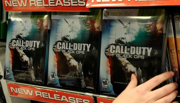 In this file photo taken on November 8, 2010, copies of the the video game ,Call of Duty: Black Ops, are stacked at a GameStop Corp. store in North Las Vegas, Nevada.