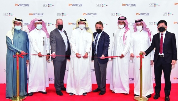 HE the Minister of State and QFZA Chairman Ahmad al-Sayed and Inventus Power president & CEO Patrick Trippel lead the inauguration ceremony in the presence of members of QFZA and Inventus Power senior management.