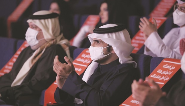 HE Sheikh Abdulrahman bin Hamad al-Thani, Minister of Culture, attended yesterday a performance of the play Al-Asmau2019i Baqwa at the Katara Drama Theater, which was held in conjunction with the ongoing Doha International Book Fair 2022. HE the Minister continues to support the cultural activities in the State of Qatar. Among the dignitaries who viewed the stage show was Gulf Times Editor-in-Chief  Faisal Abdulhameed al-Mudahka.