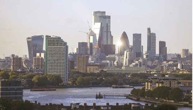 Skyscrapers and buildings on the City of London skyline. The UKu2019s relations with China may be at a low ebb but China Construction Bank Corpu2019s City of London outpost is banking on ever closer financial flows between the two countries.