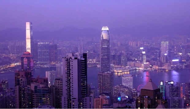 Hong Kong skyline is pictured from Victoria Peak in Hong Kong, China.