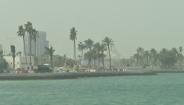 Doha city enveloped in a thin veil of dust Friday: PICTURES: Shaji Kayamkulam