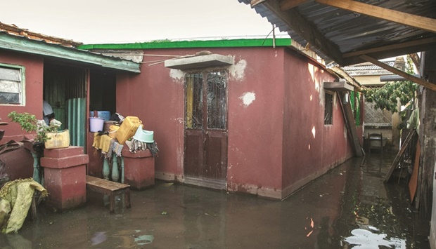 A photo shows a flooded house in the 67-hectare Ankasina neighbourhood in Antananarivo on Friday, as Madagascar suffered flooding caused by a severe storm.