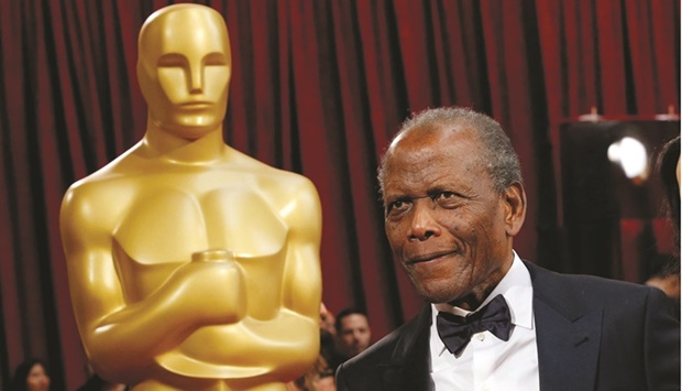 Poitier at the 86th Academy Awards in Hollywood, California, on March 2, 2014.