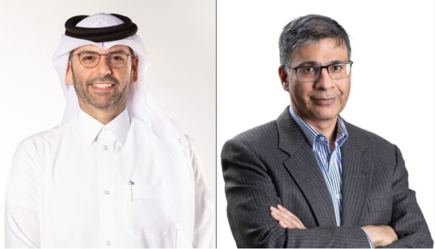 Ahmad al-Neama, group regional CEO, Ooredoo (L), Bilal Kazmi, group chief commercial officer