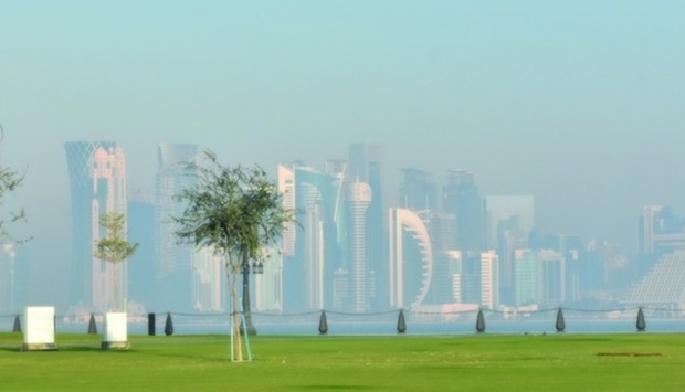 Foggy conditions across Doha Corniche on Sunday. PICTURES: Thajudheen.