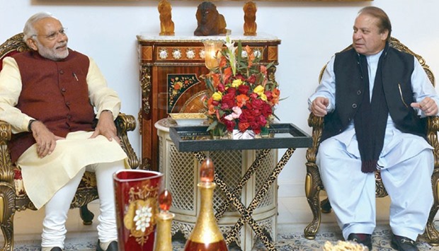 Prime Minister Narendra Modi during his meeting with Pakistan Prime Minister Nawaz Sharif.