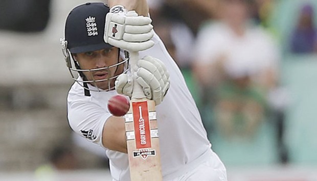 England batsman Nicholas Compton bats during day one of the first Test against South Africa at Kingsmead Stadium in Durban yesterday. (AFP)