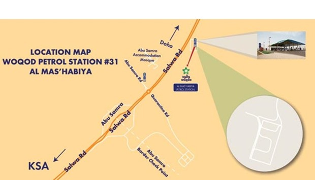 Map of the new Woqod service station