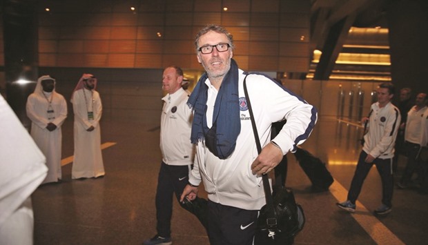 PSG coach Laurent Blanch on his arrival at the Hamad International Airport yesterday
