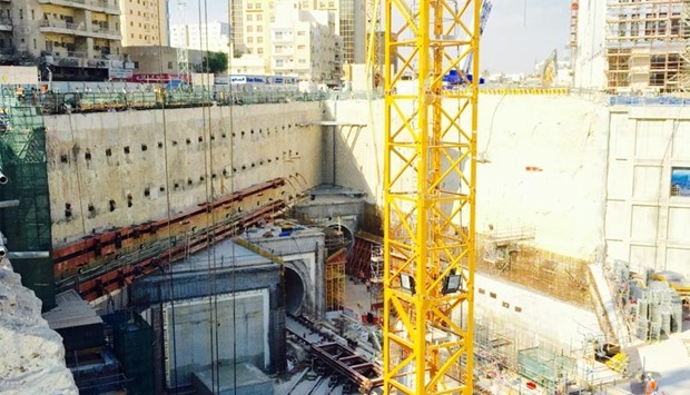 A recent picture of a section of the Msheireb metro station where work is progressing.
