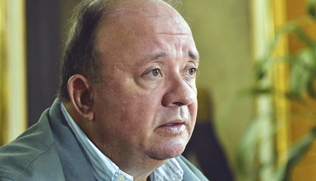 Defense Minister Luis Carlos Villegas speaks during an interview with AFP in Bogota.