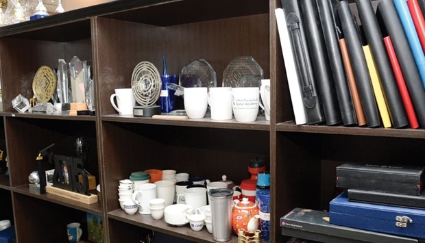 Samples of complimentary goods displayed for customers at a company in Doha. PICTURE: Thajudheen.