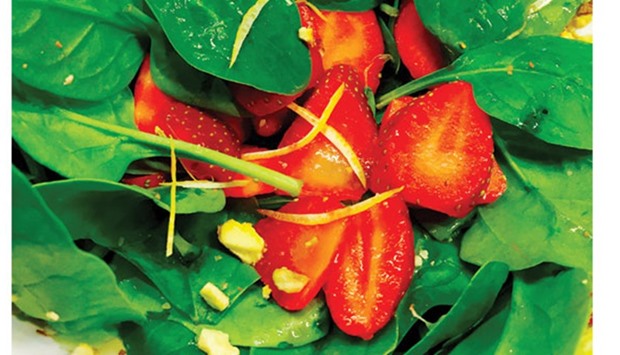 Spinach and Strawberry Salad.    Photo by the author