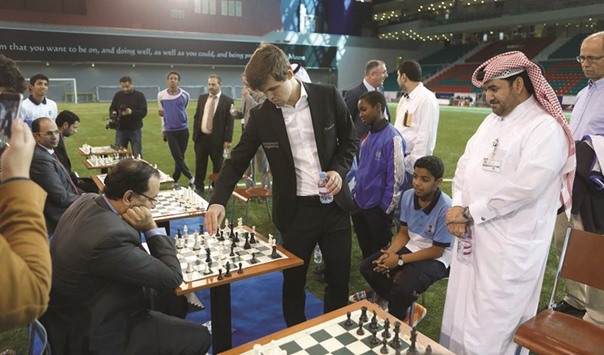 Magnus Carlsen won all the 15 chess games he played with Aspire Academyu2019s student-athletes and members of staff.