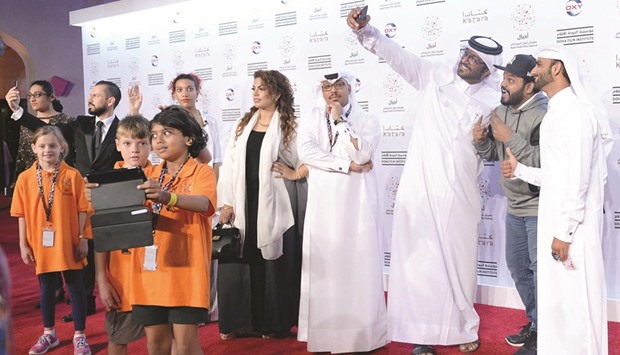 Selfie time on the Ajyal red carpet yesterday. PICTURE: Shaji Kayamkulam