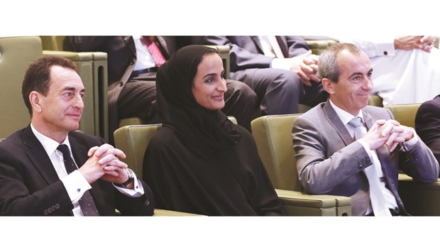 HE Sheikha Hind bint Hamad al-Thani, Eric Chevallier,  and Guillaume Chalmin at the opening ceremony of the event.